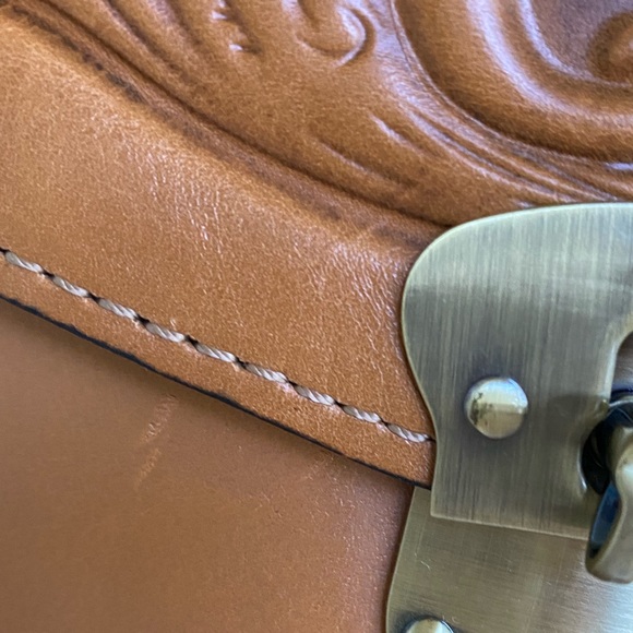 Patricia Nash *Sinclair* Tooled Leather Floral Backpack. NWT. - Picture 11 of 12